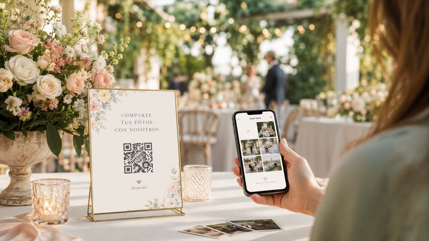 Código QR de acceso a una galería en un evento de empresa